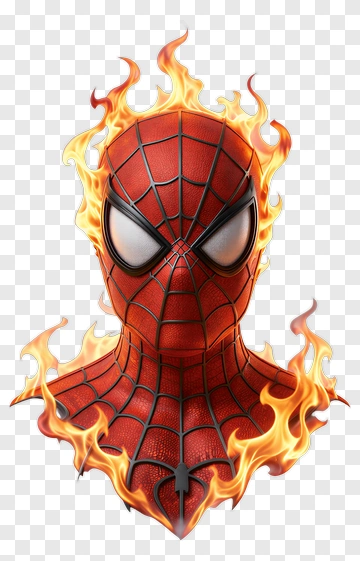 Spider-Man With Flames PNG