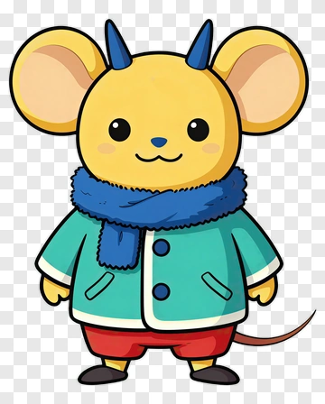 Cartoon Mouse Character In A Blue Coat PNG
