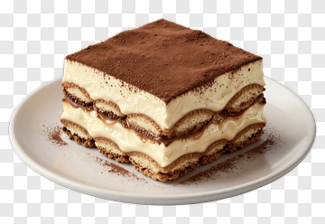 Tiramisu Dessert On A Plate PNG