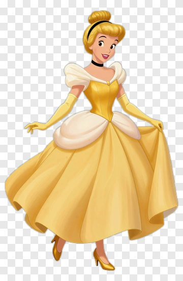 Cinderella In A Yellow Ball Gown PNG