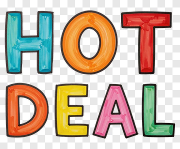 Colorful Hot Deal Text PNG