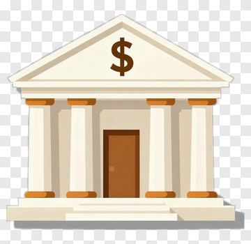 Bank Building With Dollar Sign PNG