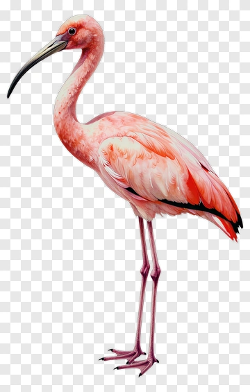 Pink Flamingo Standing Gracefully PNG
