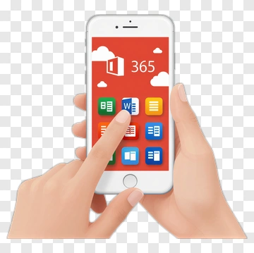 Person Using Microsoft Office 365 App On Smartphone PNG