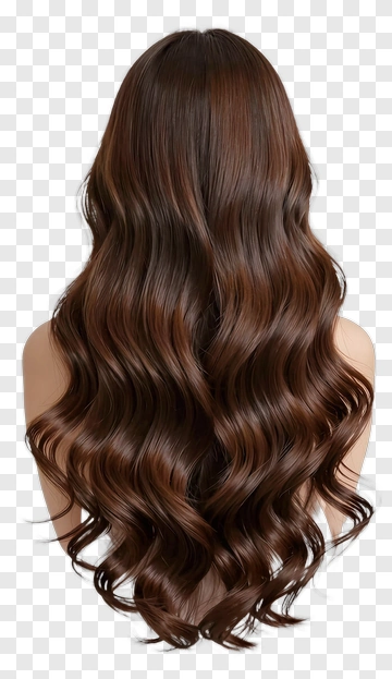 Long Wavy Brown Hair PNG
