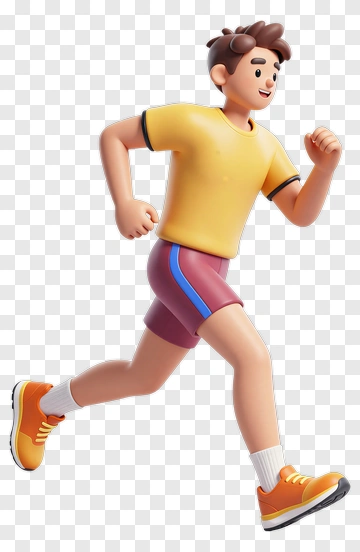 3D Man Running In Sports Attire PNG