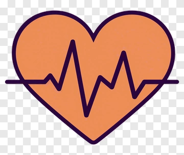 Heart With Pulse Line PNG