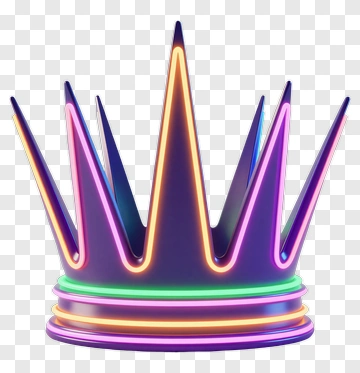 Colorful Neon Crown PNG