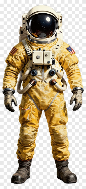 Astronaut In Yellow Space Suit PNG