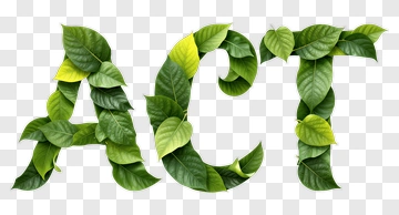 Leafy Act Text Design PNG