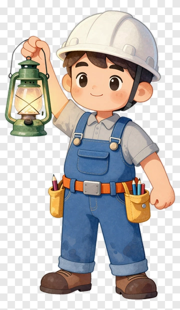 Cartoon Boy Holding A Lantern PNG