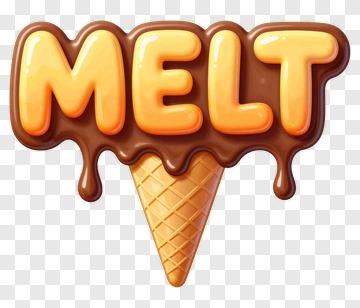 Melt Ice Cream Cone PNG