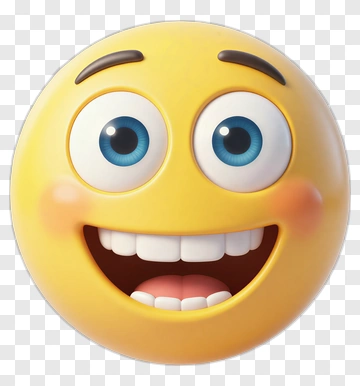 Cartoon Smiley Face With Big Eyes PNG