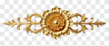 Golden Floral Ornament PNG