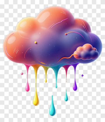 Colorful Dripping Cloud PNG