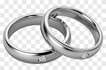 Silver Wedding Rings With Diamonds PNG