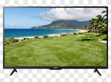Television Displaying A Scenic Beach Landscape PNG
