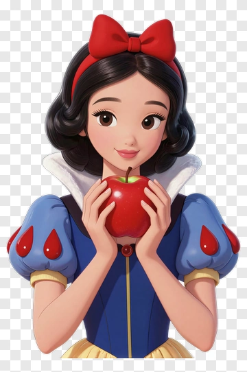 Snow White Holding An Apple PNG