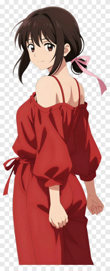 Anime Girl In Red Dress PNG