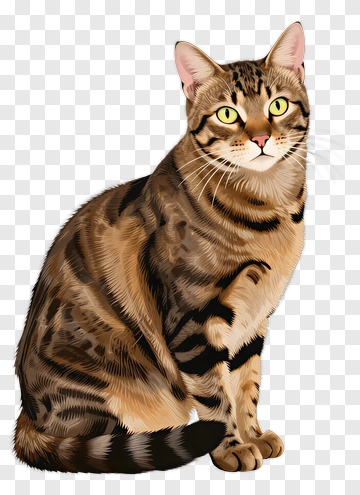 Realistic Cat Sitting PNG