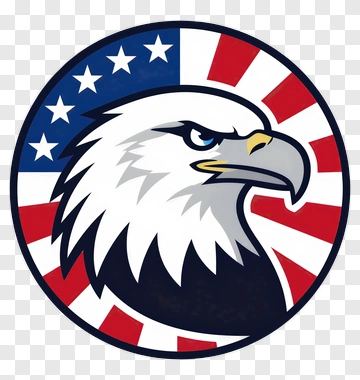 Eagle Emblem With American Flag Colors PNG