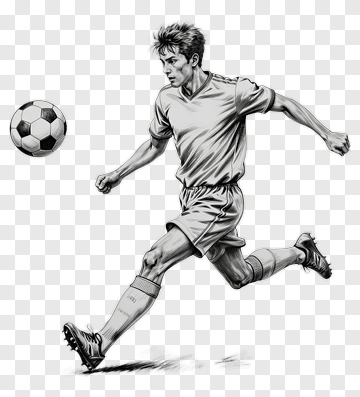 Football Player Kicking A Soccer Ball PNG