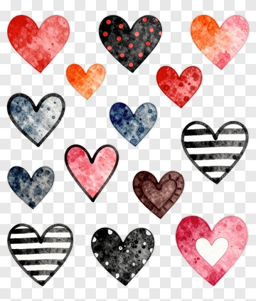 Colorful Heart Collection PNG