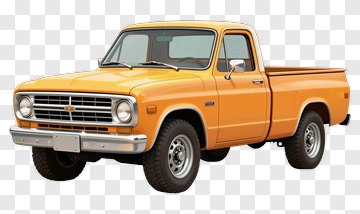 Vintage Yellow Pickup Truck PNG