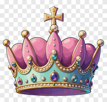 Colorful Crown With Jewels PNG
