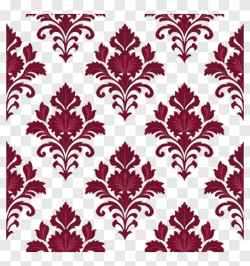 Burgundy Floral Damask Pattern PNG