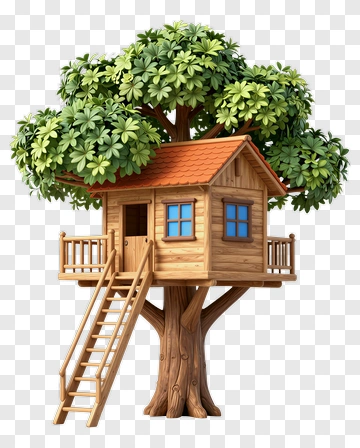 Tree House With Wooden Structure PNG