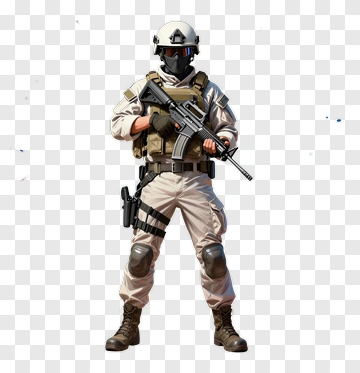 Soldier Holding A Rifle PNG