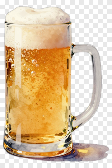 Cold Beer Mug With Foam PNG