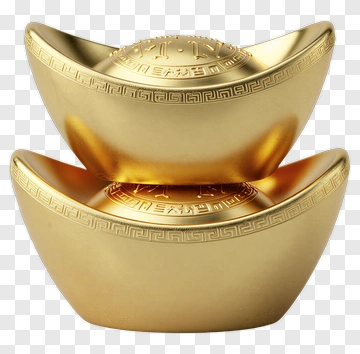 Golden Chinese Ingot PNG