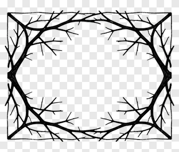 Black Branch Frame PNG