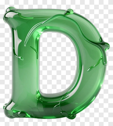 Green Letter D With Glossy Finish PNG