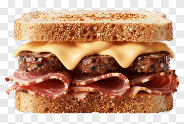 Sandwich With Meat And Cheese PNG