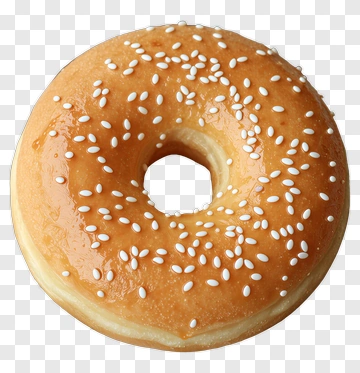 Glazed Donut With Sesame Seeds PNG