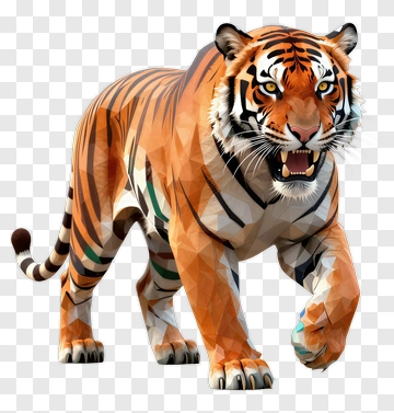 3D Tiger Walking PNG