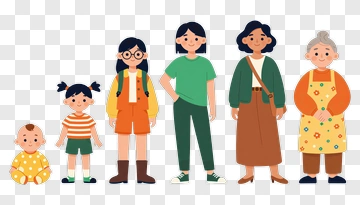 Cartoon Family Standing Together PNG