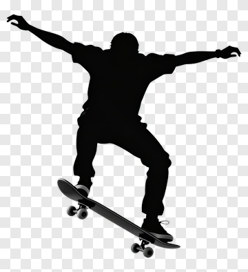 Skateboarder Performing A Trick PNG
