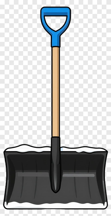 Snow Shovel With Blue Handle PNG