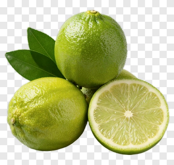 Lime With Slices And Leaves PNG