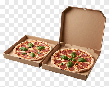 Pepperoni Pizza In Open Boxes PNG