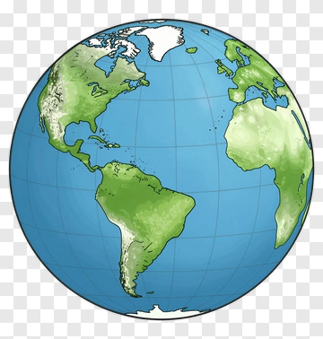 Illustrated Earth Globe PNG