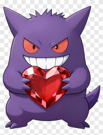 Gengar Holding A Heart Gem PNG