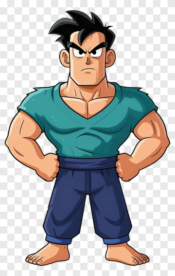 Cartoon Character With Strong Stance PNG
