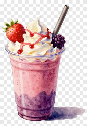 Strawberry And Blackberry Milkshake PNG