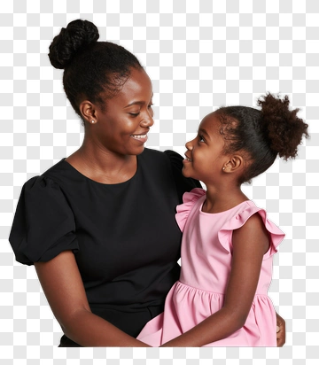 Happy Mother And Daughter Smiling Together PNG