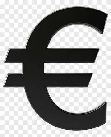 Black Euro Symbol PNG